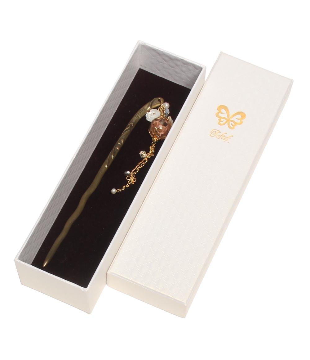 美品 かんざし 簪 ヘアアクセサリー 清水坂ガラス館 teftef 花 蝶 レディース