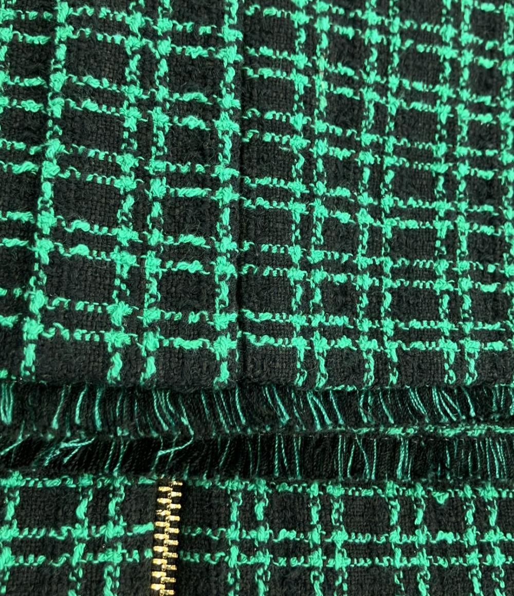 美品 REBECCA VALLANCE 長袖 チェックツイード ワンピース レディース SIZE 10 レベッカヴァランス