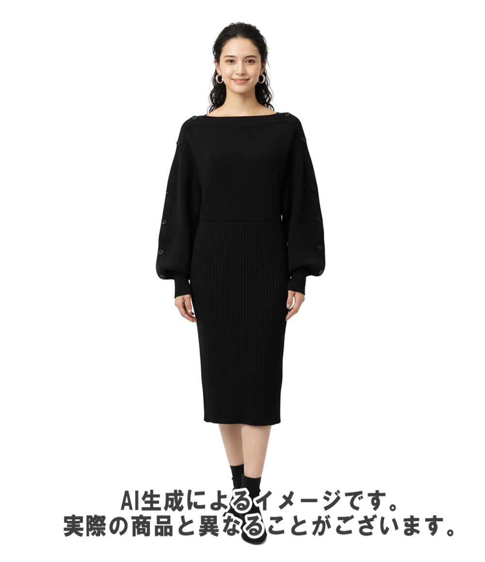 BOTTEGA VENETA 長袖ニットワンピース ダブルフェイス シェットランド タグ付き 677420 V1F50 レディース SIZE M ボッテガ・ヴェネタ