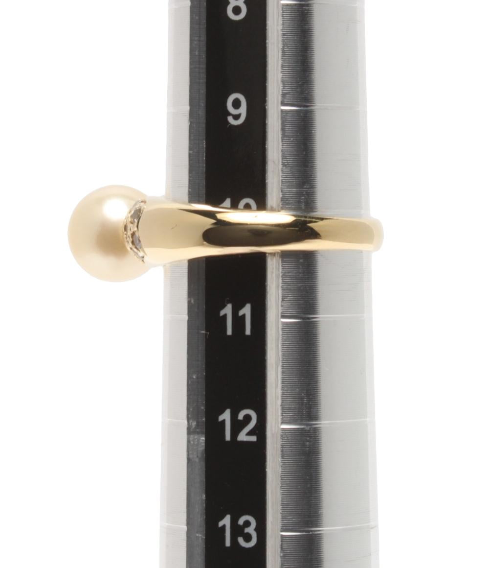 美品 リング 指輪 K18 パール 7.7mm ダイヤ 0.25ct レディース SIZE 10号