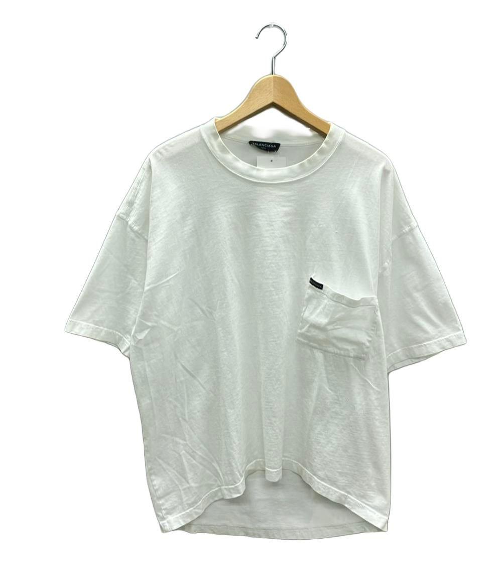 バレンシアガ オーバーサイズクルーネック胸ポケット半袖Tシャツ 