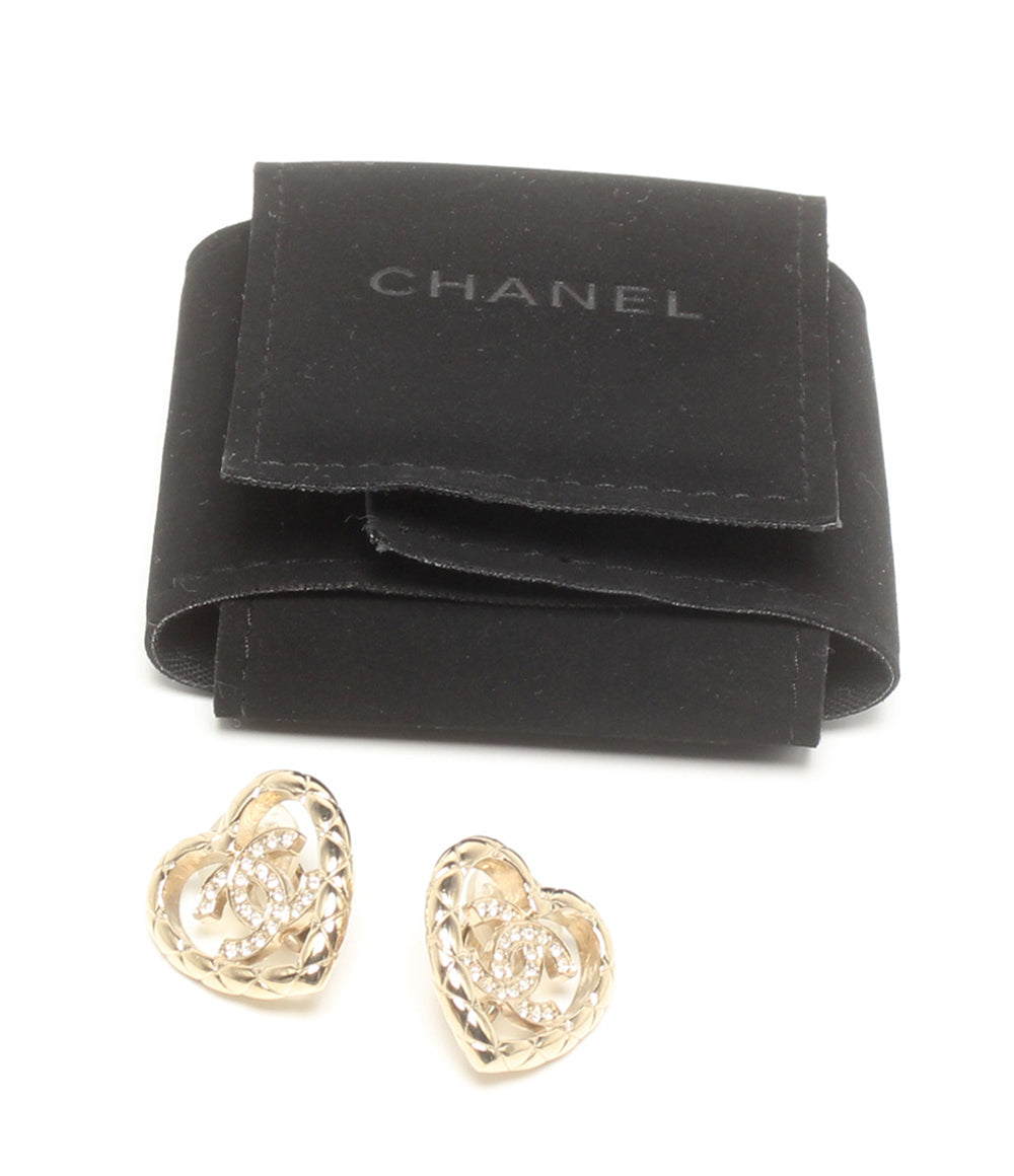 美品 CHANEL イヤリング ココマーク ハートモチーフ B25 レディース シャネル
