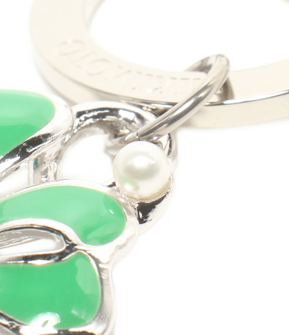 美品 MIKIMOTO キーリング キーホルダー チャーム クローバー パール3.5mm レディース ミキモト