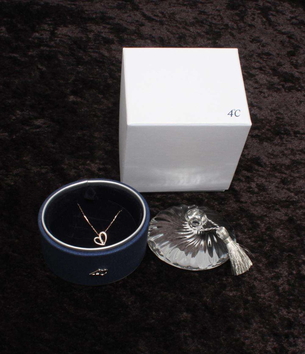 美品 4℃ ネックレス SV ハートモチーフ レディース ヨンドシー