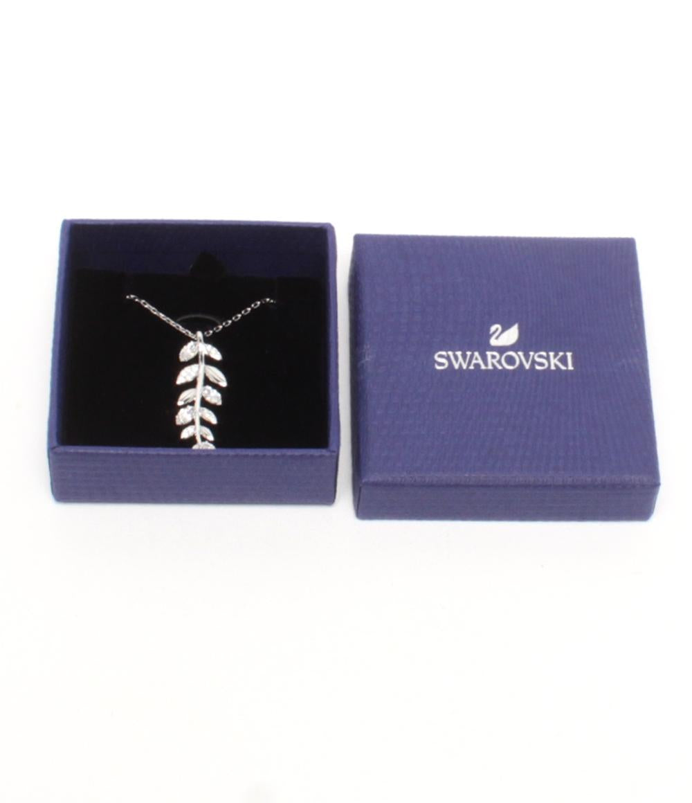 美品 SWAROVSKI ネックレス リーフモチーフ レディース スワロフスキー