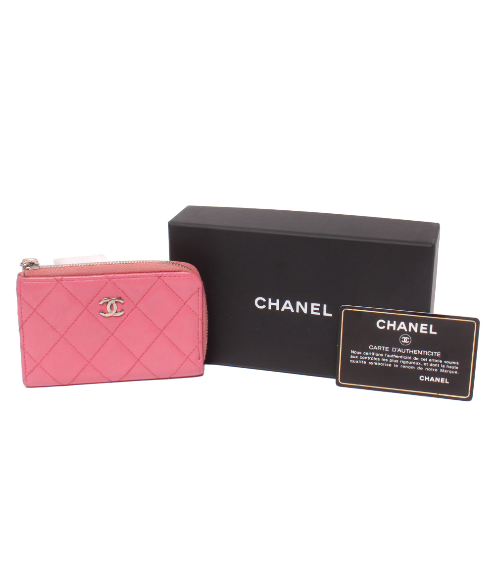 CHANEL コインケース キーリング付き シルバー金具 22番台 マトラッセ AP0221 レディース シャネル