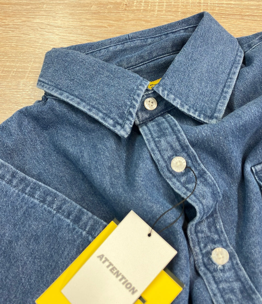 FAT デニムシャツ 半袖 BEEJEAN 蜂の刺繍 ビッグシルエット オーバーサイズ タグ付き F32610-SH16-AB メンズ SIZE JUMBO (XXL) エフエーティー