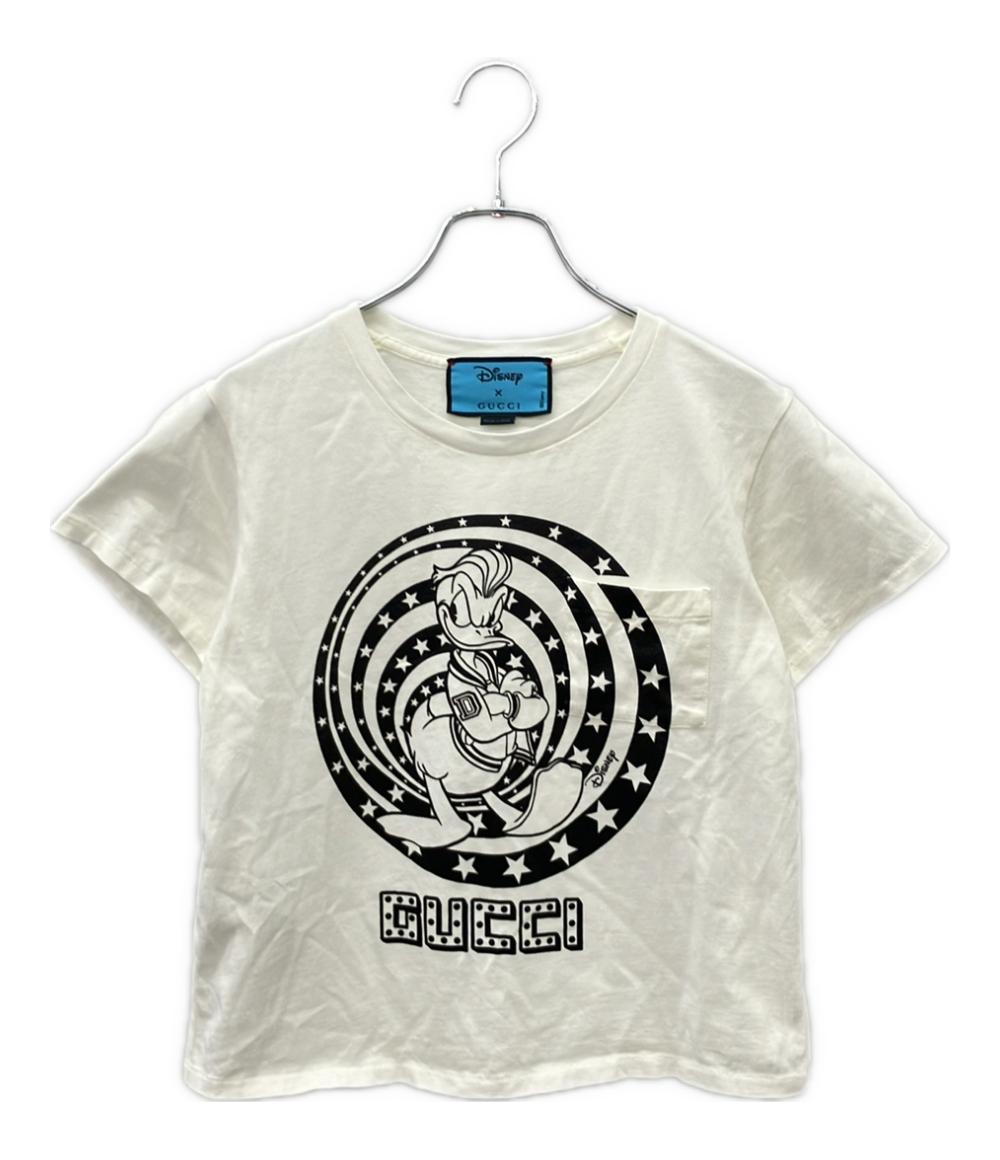 【良品】GUCCI ディズニーコラボ ドナルドTシャツ Disney Mサイズ 美品 GUCCI Disney 半袖Tシャツ ドナルドダック レディース SIZE XS