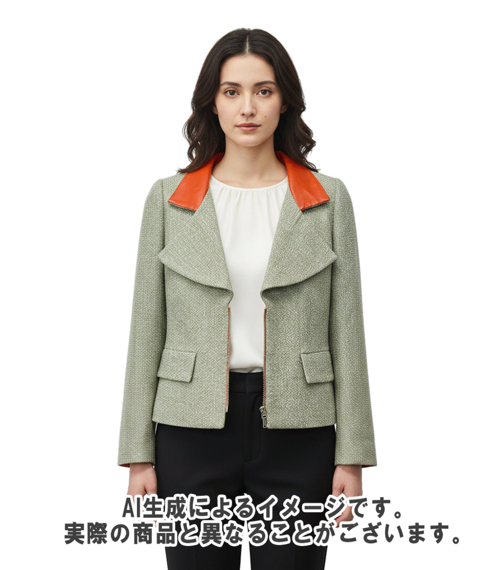 訳あり CHANEL ツイード ジップアップ ジャケット P17511V09914 レディース SIZE 40 (M) シャネル