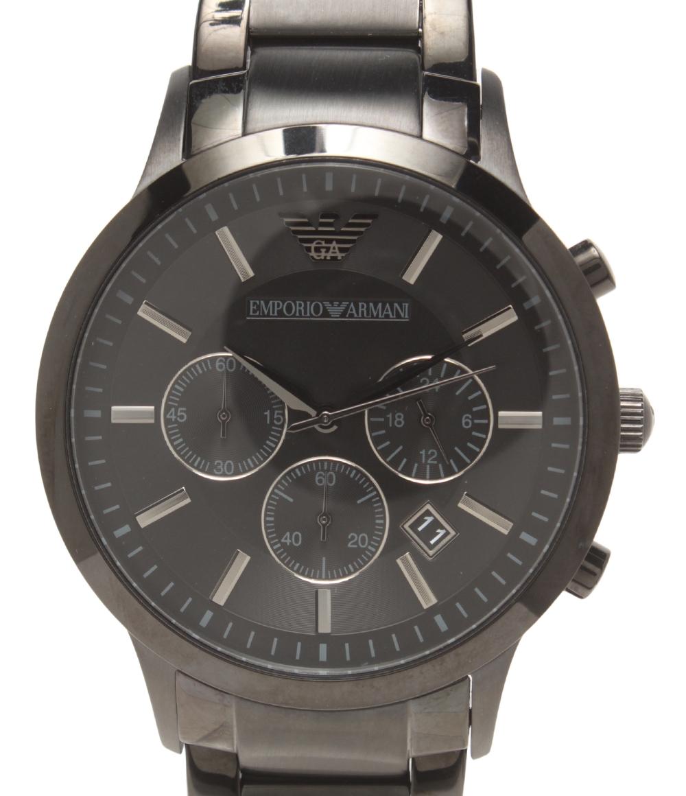 美品】エンポリオアルマーニ 腕時計 ブラック ローズゴールド 正規品