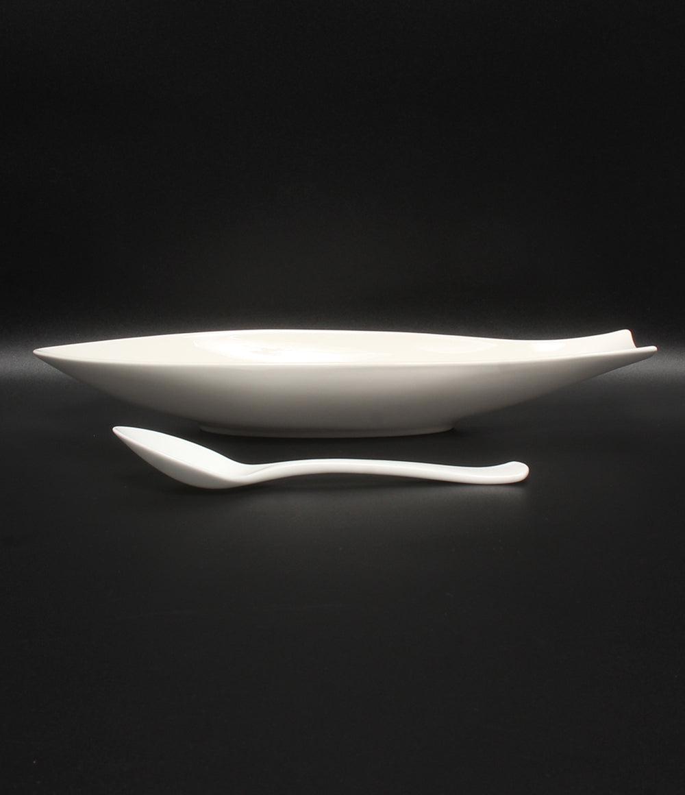 美品 Royal Copenhagen NIKKO ニッコー フィッシュトレイ ディッシュ 皿 33cm スープスプーン 19cm 2点セット ロイヤルコペンハーゲン