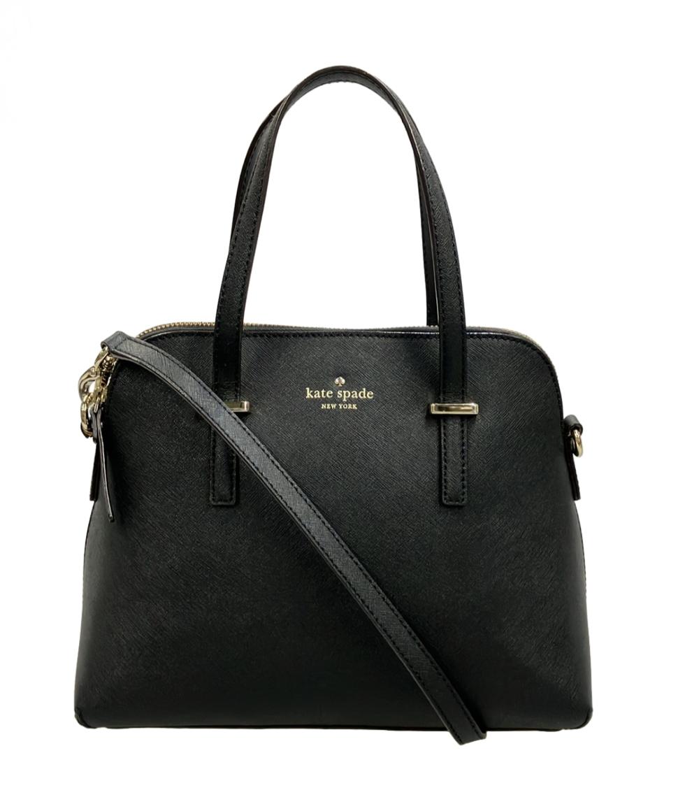 kate spade ブラックレザー ハンドバッグ ケイトスペード KATE SPADE バッグ ハンドバッグ 斜めがけ 2way