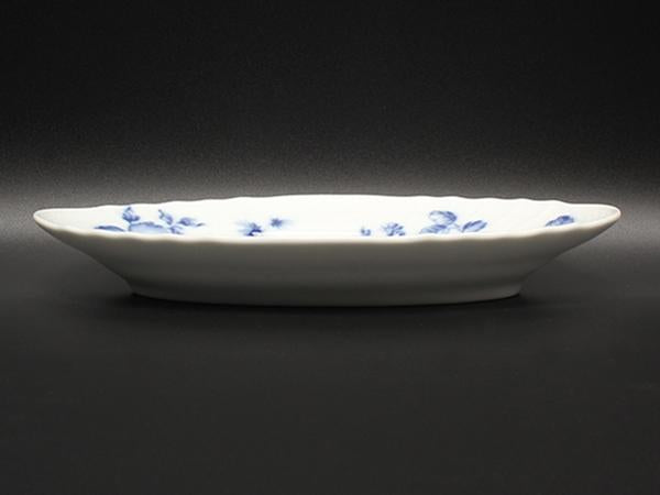 美品 Richard Ginori ピクルスディッシュ オーバル 皿 23cm ローズブルー リチャードジノリ