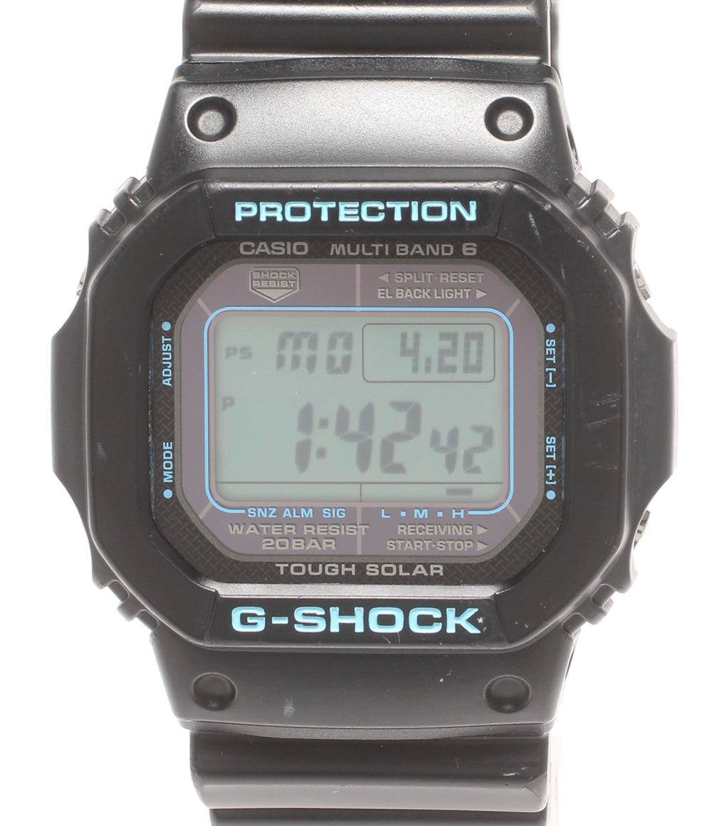 美品 CASIO 腕時計 ブラック×ブルー G-SHOCK ソーラー M5610BA 