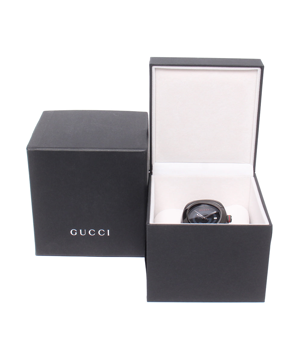 GUCCI 腕時計 シンク クオーツ ブラック 137.1 メンズ グッチ
