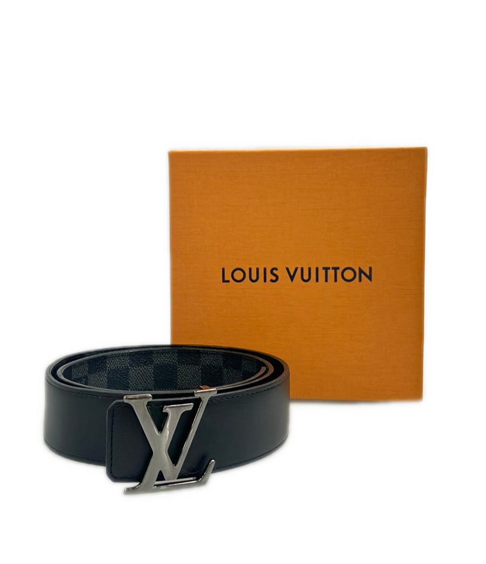 LOUIS VUITTON ベルト サンチュール LVイニシャル 40MM リバーシブル ダミエ グラフィット M0213 メンズ ルイ・ヴィトン