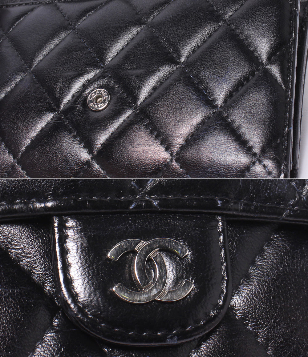 CHANEL 三つ折り財布 シルバー金具 26番台 マトラッセ レディース シャネル