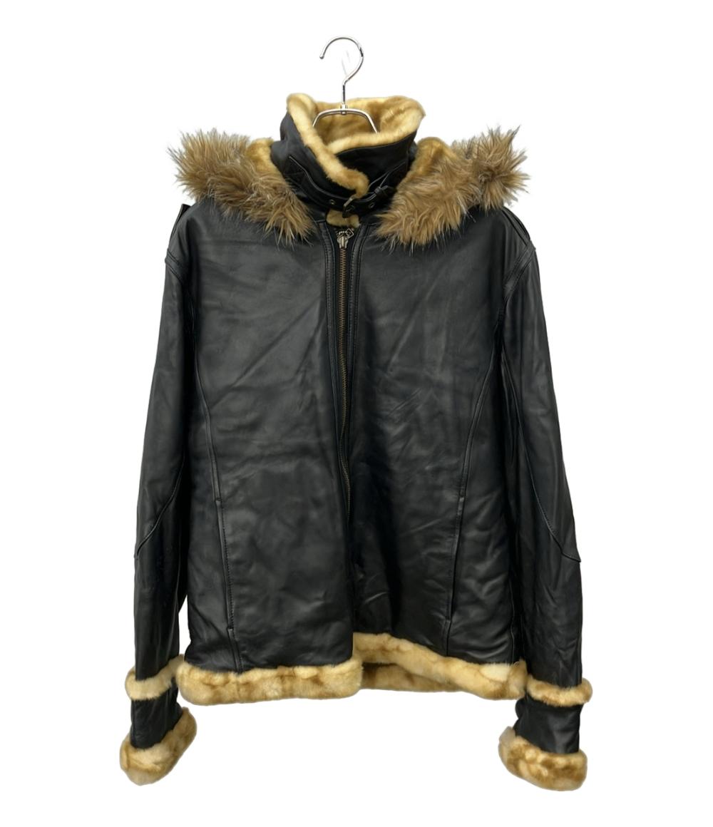 AVIREX レザーフード付きジャケット メンズ SIZE L