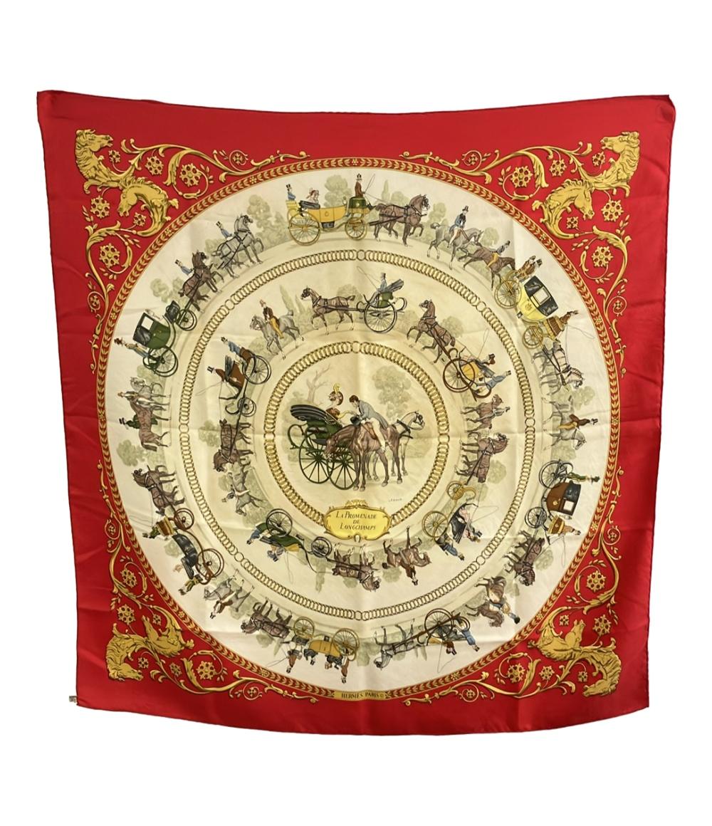 訳あり HERMES スカーフ シルク100% カレ90 LA PROMENADE DE