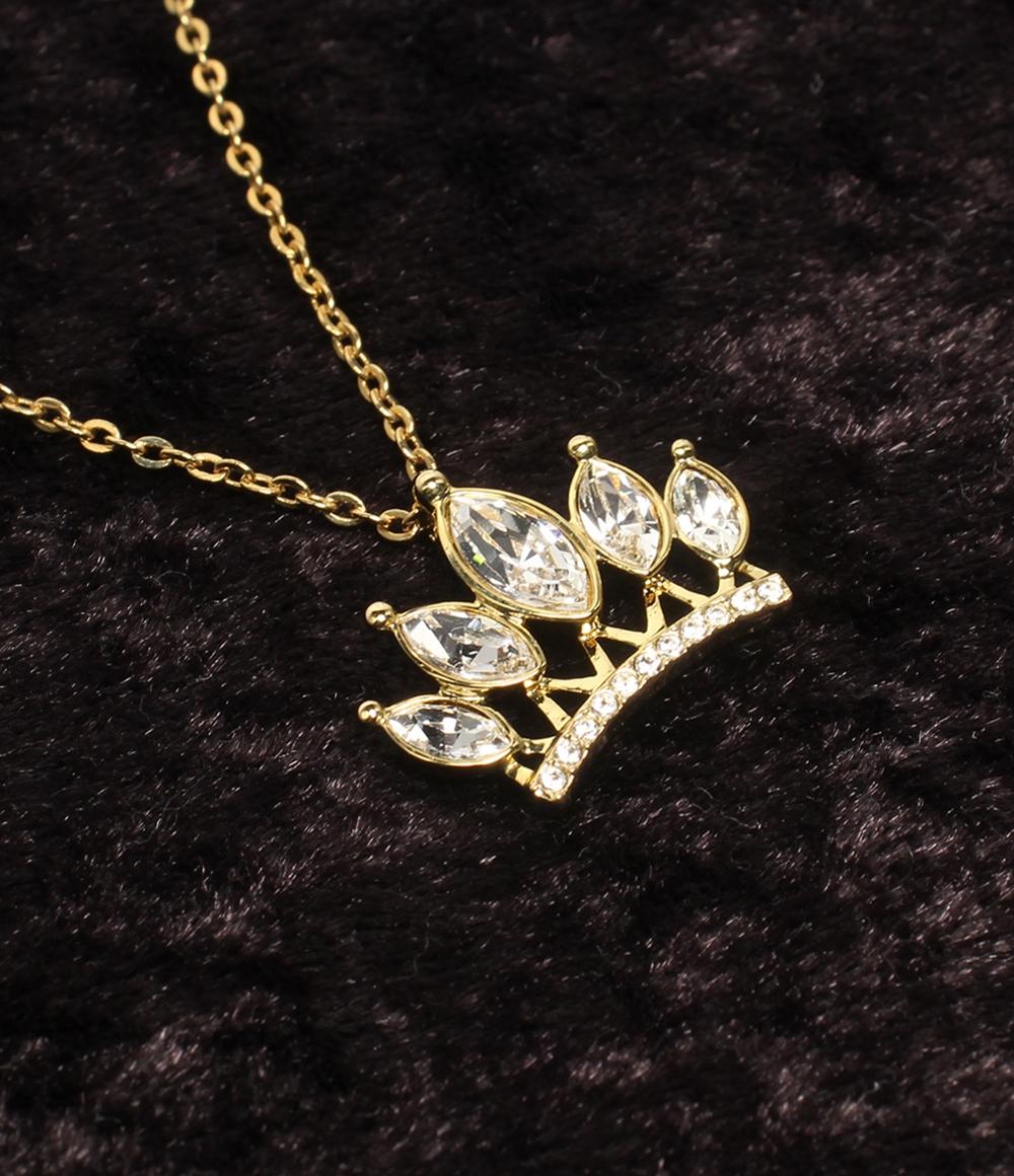 美品 SWAROVSKI ネックレス ティアラモチーフ レディース スワロフスキー
