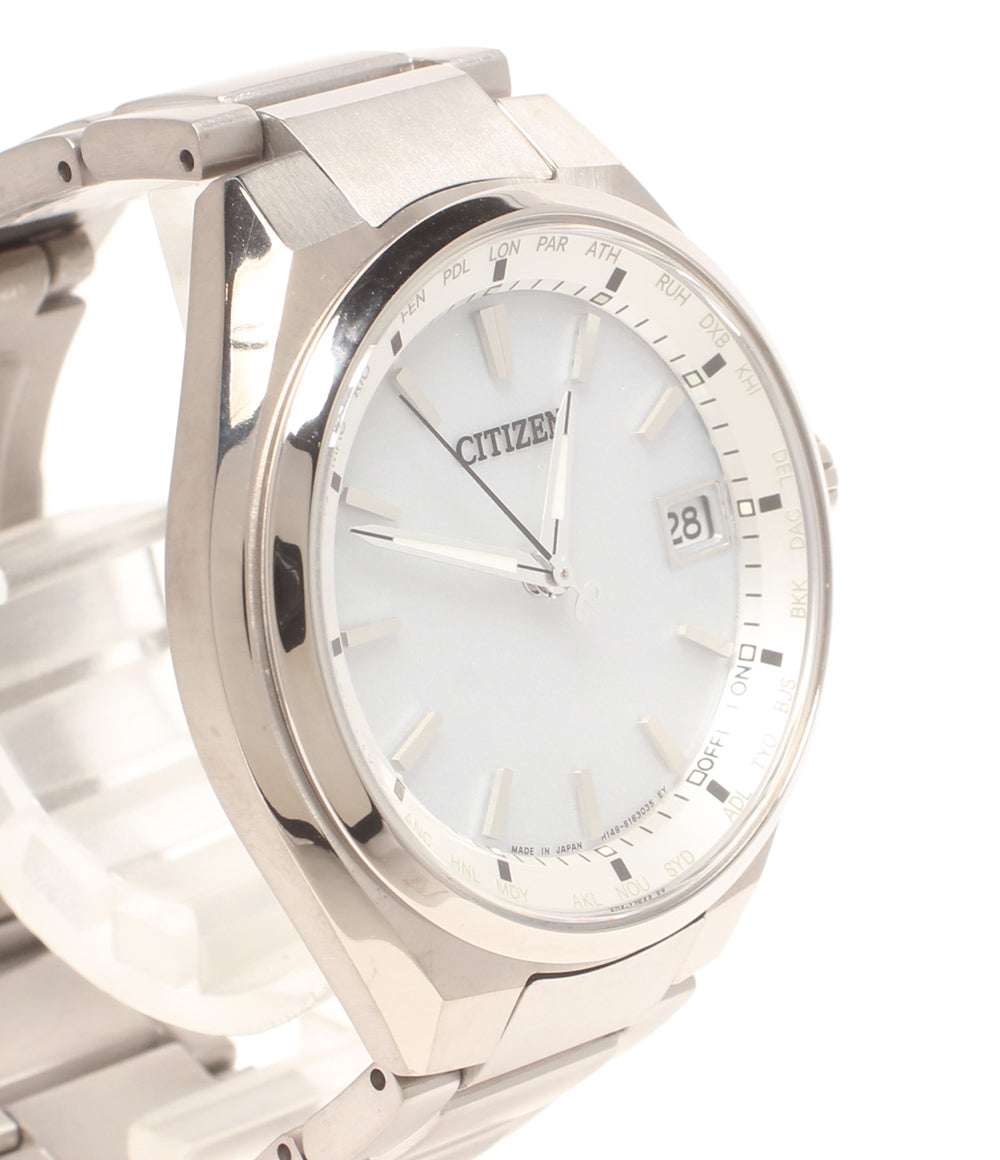 美品 CITIZEN 腕時計 電波ソーラー アテッサ ATTESA ソーラー ホワイト H149-S118921 メンズ シチズン
