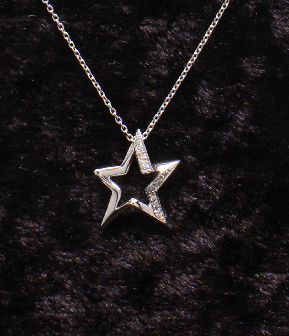 スタージュエリー　星型ネックレス　ダイヤモンド 美品 STAR JEWELRY ネックレス K18 ダイヤ 0.02ct スターモチーフ