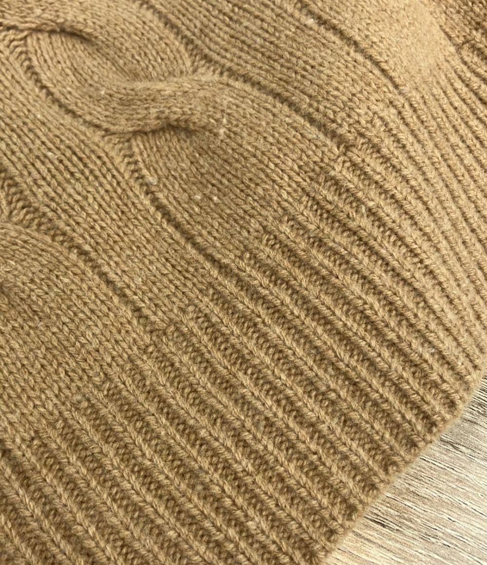 POLO RALPH LAUREN 長袖ニット ウール カシミヤ ケーブル ポニーロゴ刺繍 クルーネック キャメル レディース SIZE S ポロ・ラルフローレン