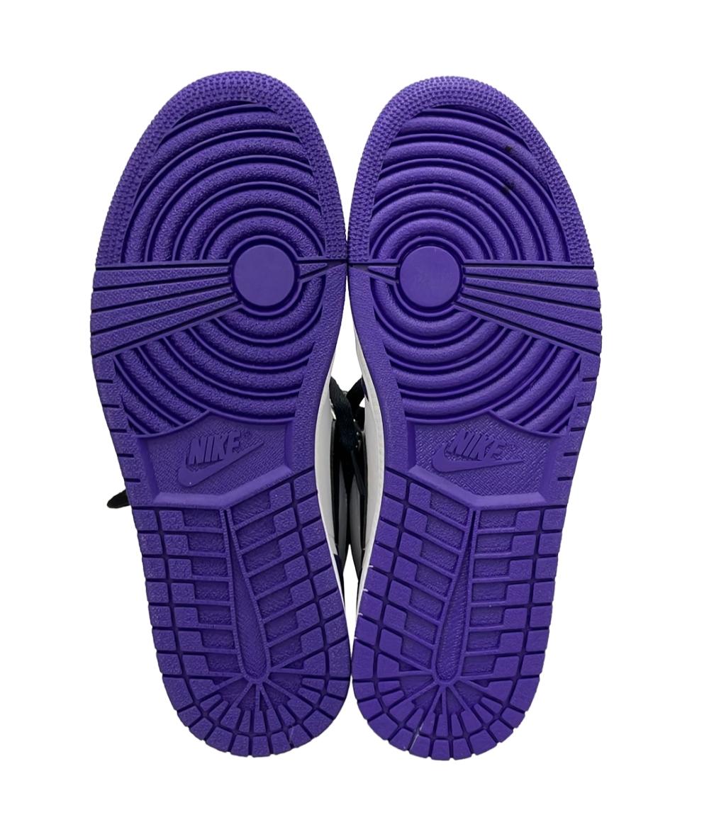 美品 Air Jordan NIKE ハイカットスニーカー コートパープル ホワイト/ブラック エアジョーダン1 レトロ ハイ OG 555088-500 メンズ SIZE 28.0 (XL)