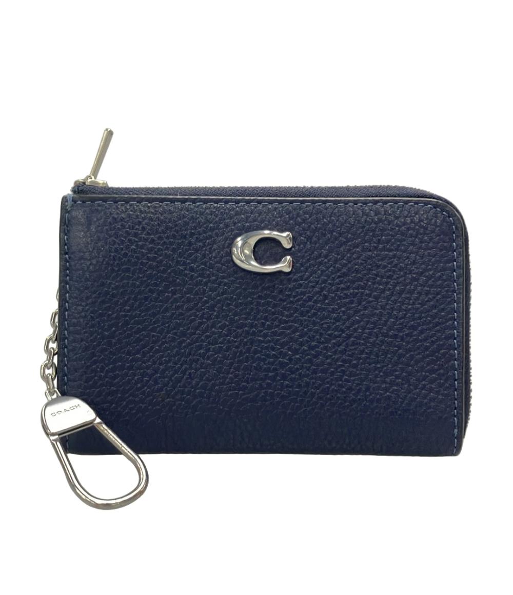 COACH コインケース キーケース COACHコーチ ぺブルレザー キーリング