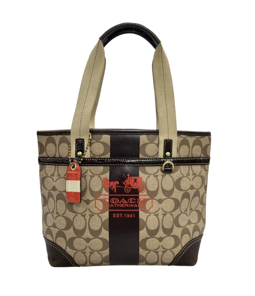 COACH トートバッグ チェルシーヘリテージストライプ シグネチャー