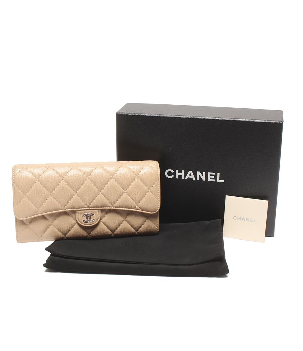 CHANEL 長財布 シルバー金具 キャビアスキン レディース シャネル