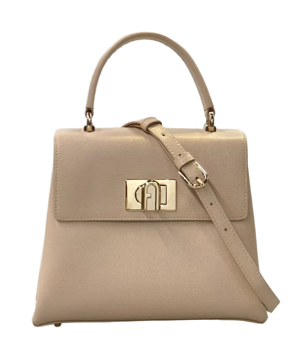 FURLA フルラ 2WAY ハンドバッグ ショルダーバッグ クリーム レザー FURLA 2way ハンドバッグ ショルダーバッグ 斜め掛け レディース