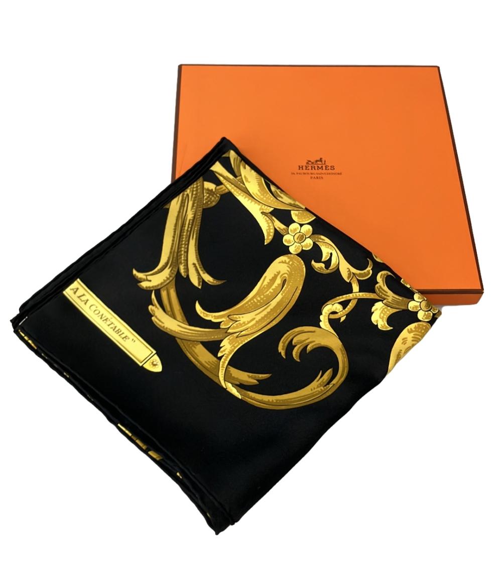美品 エルメス スカーフ カレ90 シルク100% 轡の気品 le mors a la conetable レディース HERMES