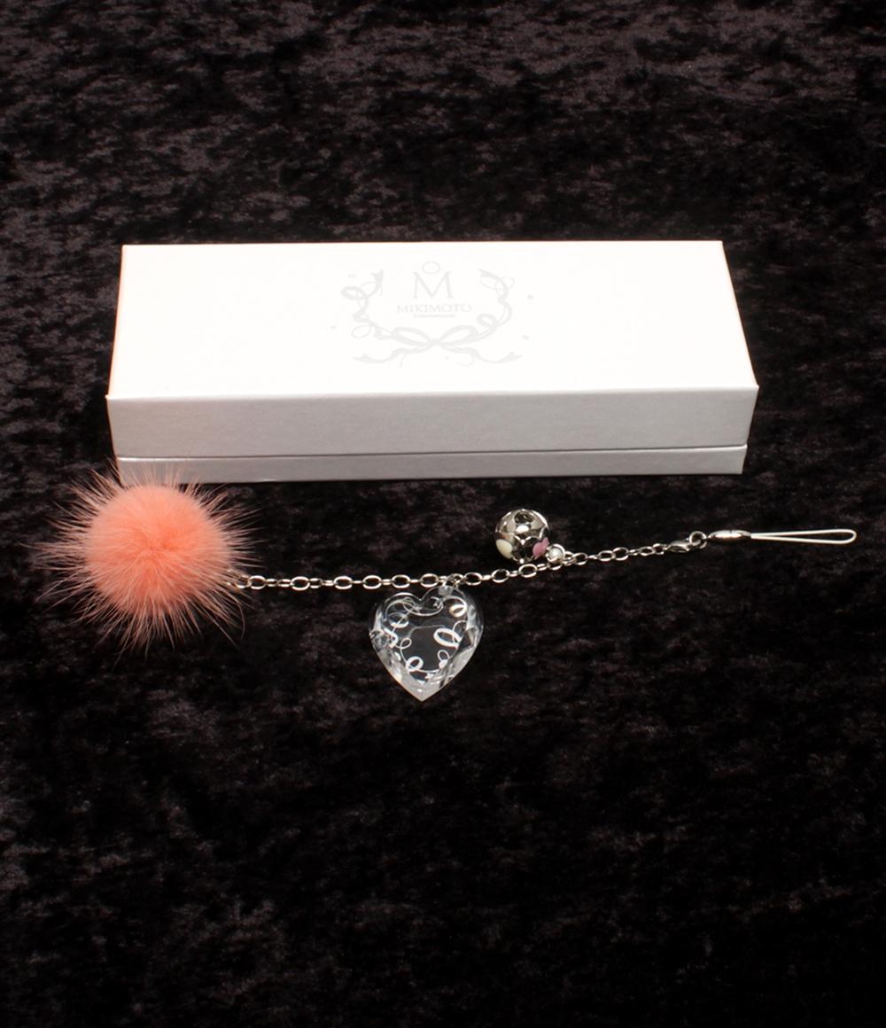 美品 MIKIMOTO INTERNATIONAL ストラップ チャーム パール ミンク レディース ミキモトインターナショナル