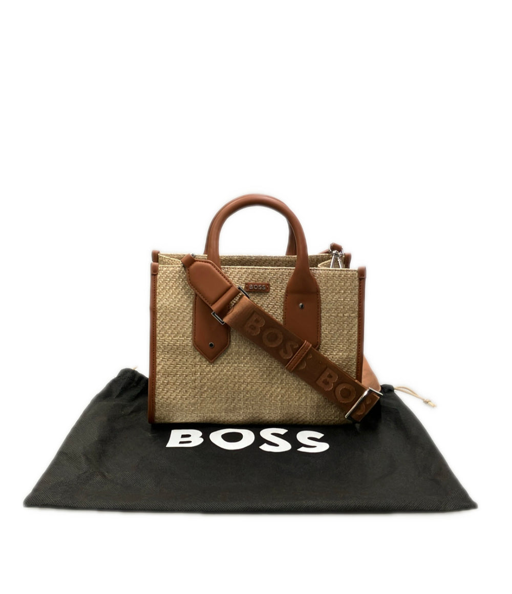 美品 HUGO BOSS トートバッグ ショルダーバッグ かごバッグ 2WAY 斜め掛け レディース ヒューゴボス