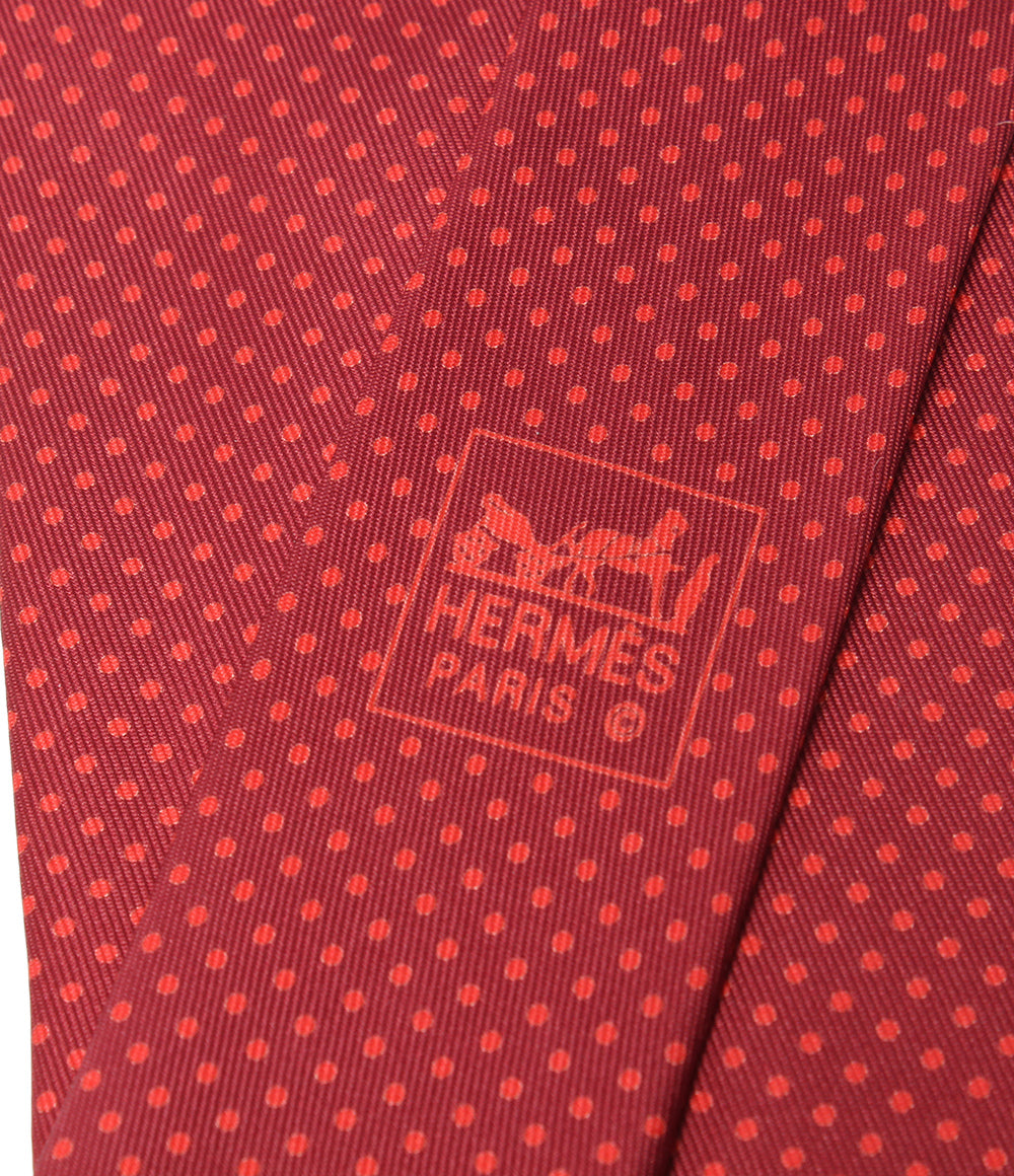 美品 HERMES ネクタイ シルク100% ドット柄 メンズ エルメス