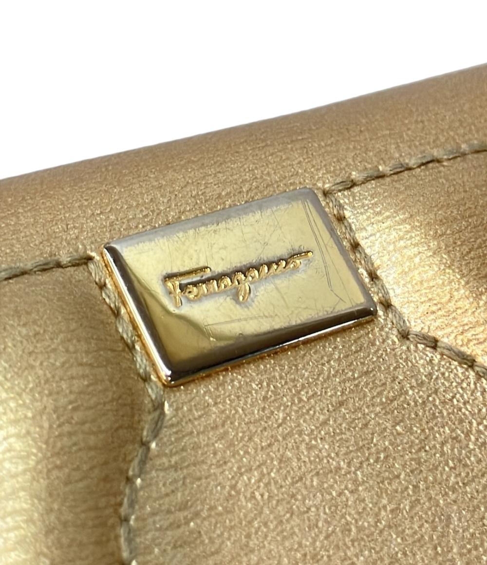 美品 サルヴァトーレフェラガモ 二つ折り長財布 ガンチーニ レディース Salvatore Ferragamo