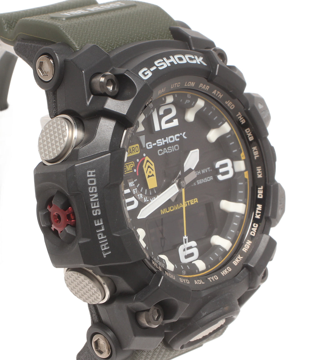 美品 CASIO 腕時計 マッドマスター MUDMASTER G-SHOCK 電波ソーラー ソーラー ブラック GWG-1000 メンズ カシオ