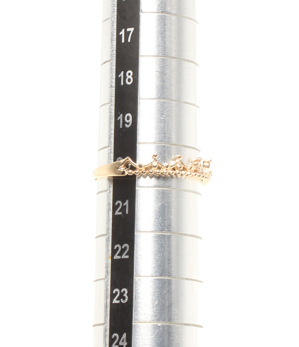 美品 リング 指輪 K10 ダイヤ0.03ct クラウンモチーフ レディース SIZE 20号