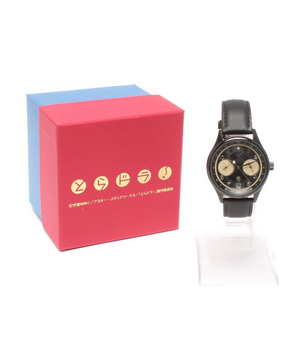 美品 腕時計 逢坂大河モデル とらドラ! クオーツ ブラック レディース メンズ