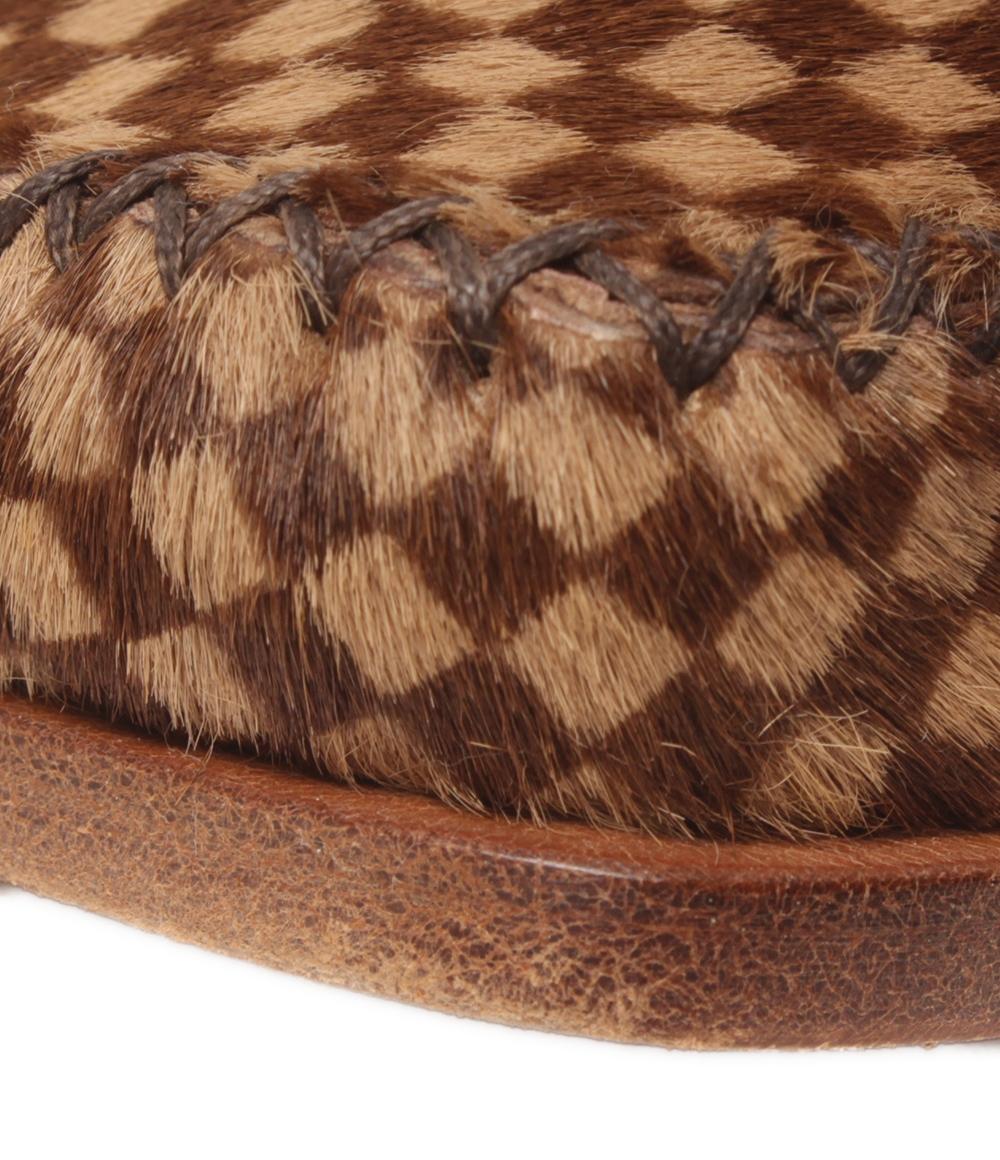 LOUIS VUITTON ローファー ハラコ ダミエ メンズ SIZE 6.5 (25.5cm) ルイ・ヴィトン