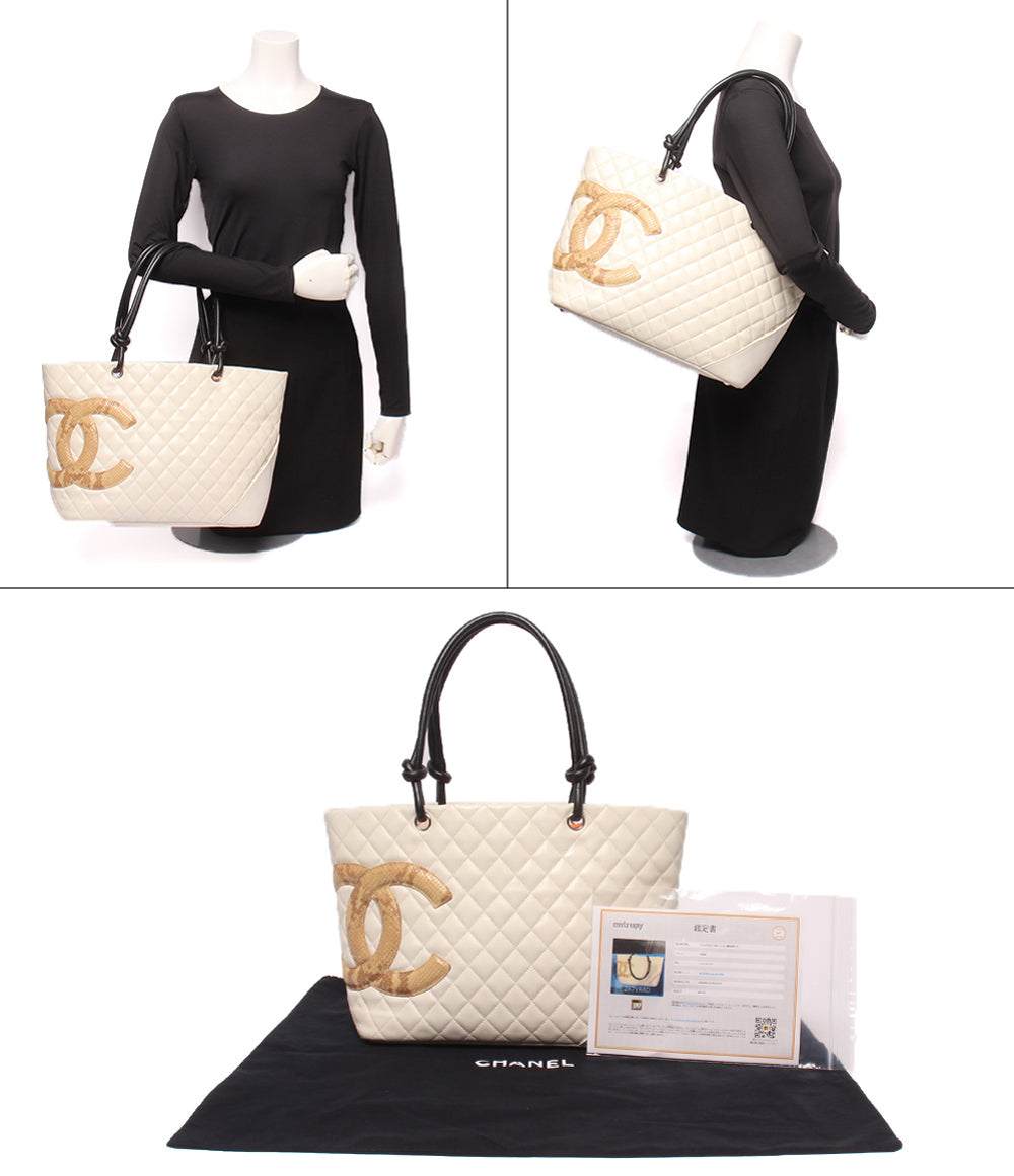 CHANEL トートバッグ ショルダーバッグ 肩掛け シルバー金具 9番台 カンボン レディース シャネル