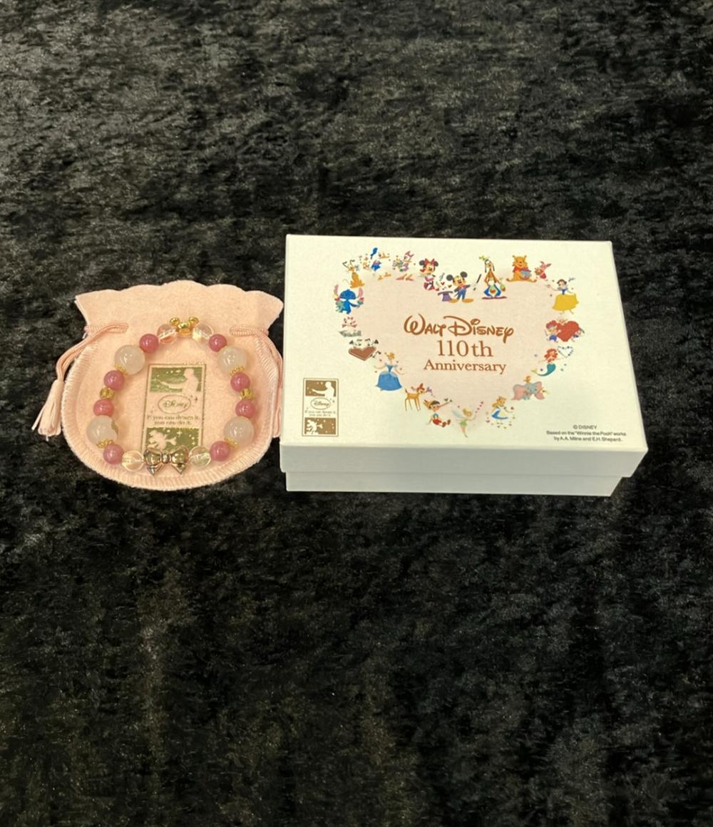 ディズニー ブレスレットSV ダイヤ0.01ct ローズクオーツ ロードナイト ウォルトディズニー110th Anniversary レディース Disney