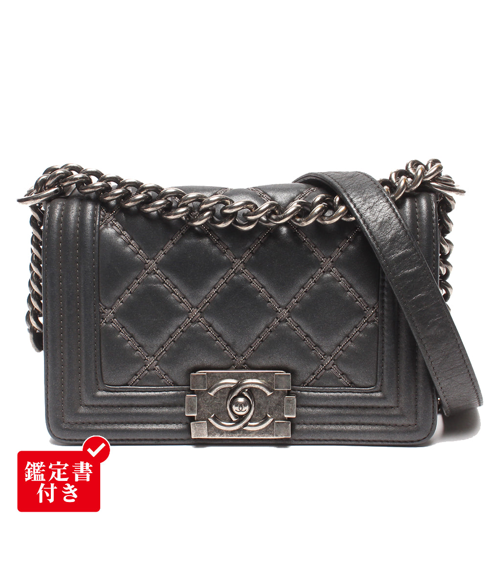 CHANEL チェーンショルダーバッグ 肩掛け 斜め掛け シルバー金具