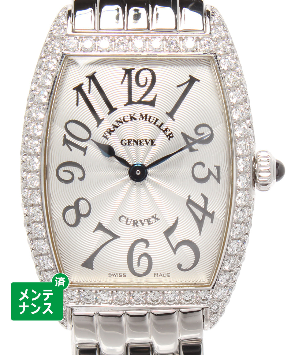 FRANCK MULLER 腕時計 SS SVアラビア QZ ダイヤケース SSブレス トノー