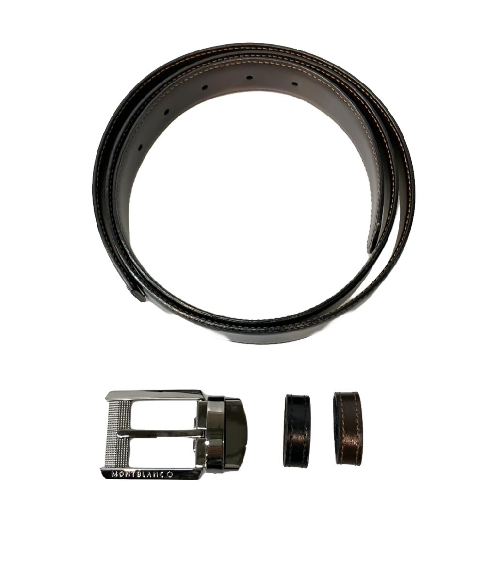 美品 モンブラン リバーシブルベルト シルバーバックル メンズ MONTBLANC