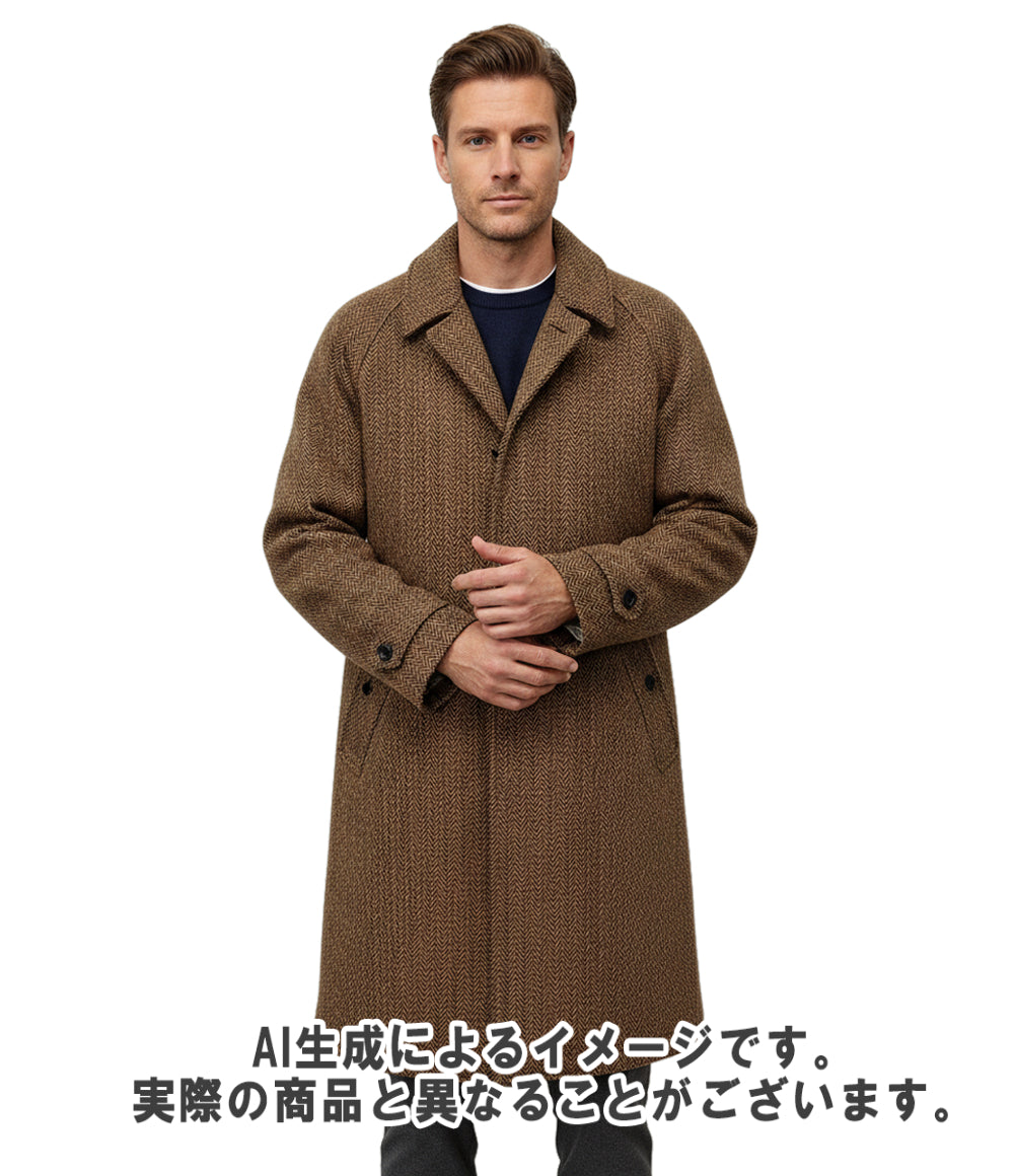 BEAMS PLUS ハリスツイード バルカラー コート メンズ SIZE XL ビームスプラス