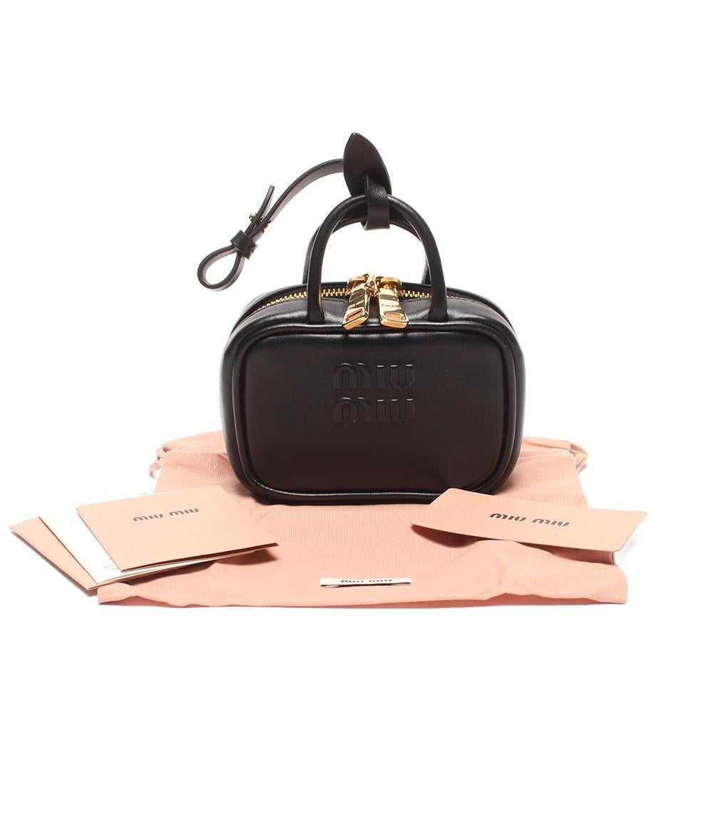 美品 Miu Miu バッグチャーム ボウ マイクロバッグ 5NR036 レディース ミュウ ミュウ