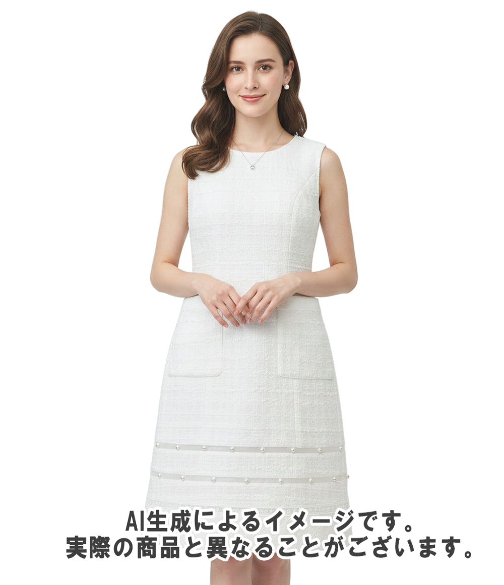 Rene ノースリーブワンピース レース 裾パール タグ付き 6016600 レディース SIZE 34 (S) ルネ