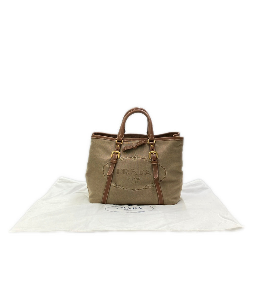 PRADA トートバッグ ショルダーバッグ 2WAY 斜め掛け レザー キャンバス レディース プラダ